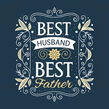 Best husband best father typography design with floral elements