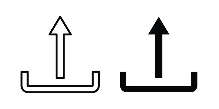 Upload icon. Flat vector illustration in black. EPS 10