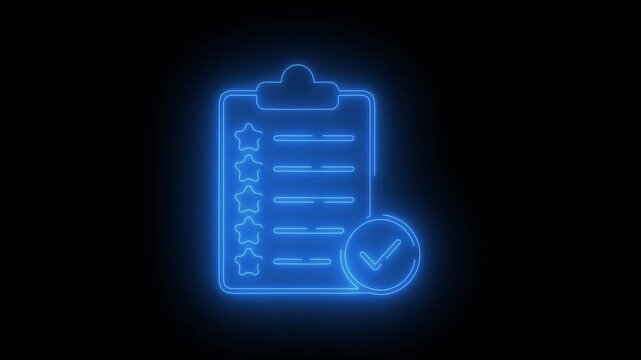 Checklist Clipboard Icon Animation with Check Mark on Black Background for Task Management and Business Concepts