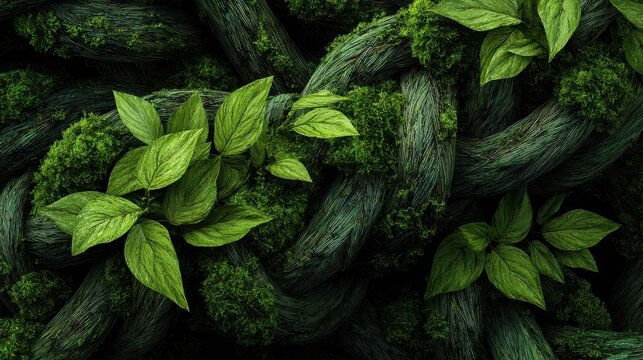 bio digital, digital fusion, leaf fusion, glowing leaves, natural leaves, bio tech, eco tech