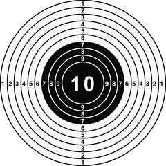 Outdoor Shooting Target Board with Bullseye Aim Practice Flat Vector Illustration © Pixiphix