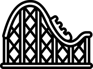 Roller Coaster Line Icon © Arif