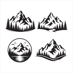 Fototapeta premium Mountain Nature Badge Collection,Adventure Mountain Logo Bundle
