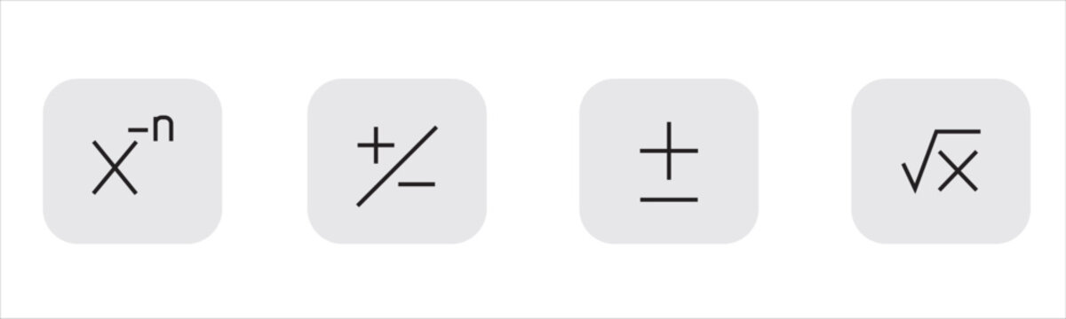 Mathematical function icons on buttons