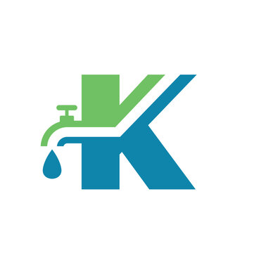 unique icon of letter k combined with water faucet.
