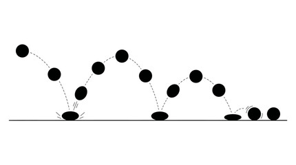 Bouncing Balls in Motion Across a Horizontal Line © DimDim