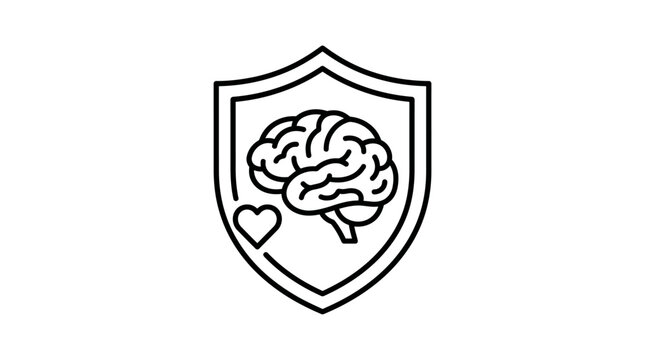 Brain shield logo representing mental health support