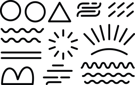 Black and white line of mathematical symbols, equations, and geometric shapes math symbols mathematical equation symbols