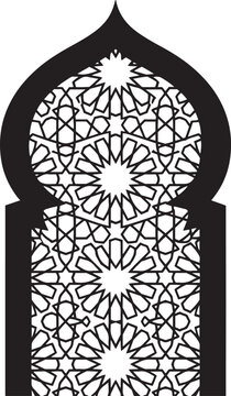 Elegant moroccan arch design with detailed star geometric art for traditional islamic architecture.