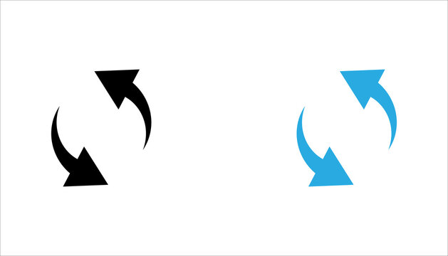 double reverse arrow, replace icon set , exchange linear sign, vector illustration on white background	