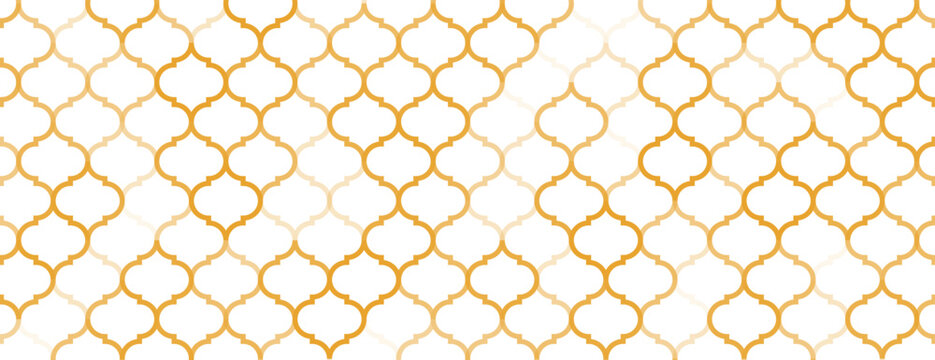 golden islamic mosque window shape pattern banner