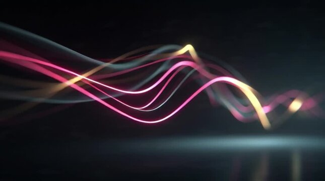 Colorful Waves Moving in Dark Space