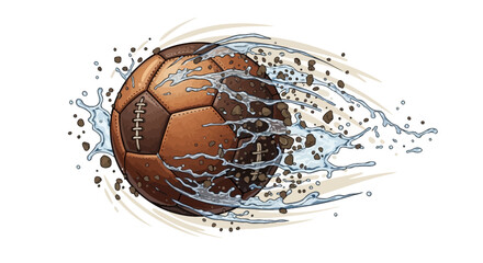 Soccer ball with water splash effect. © Sendang