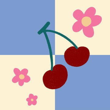 cherry blossom background and seamless pattern