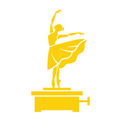 Yellow ballerina dancer on gramophone trophy © AspectDesign