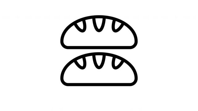 bread minimalist stroke animation