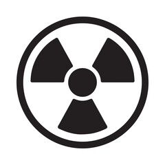 Fototapeta premium radioactive symbol icon black and white isolated on white background
