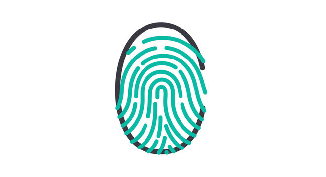 Green Fingerprint Biometric Identification Mark.