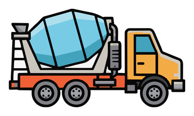 Fototapeta premium Hovering cement mixer truck vector design. Generative AI