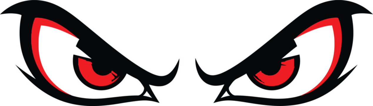 Angry eyes with red irises and black eyeliner red eyes cartoon eyes evil eyes