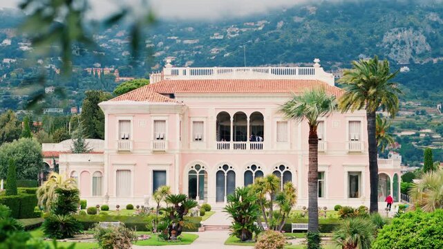 Beautiful villa in South of France with manicured gardens.