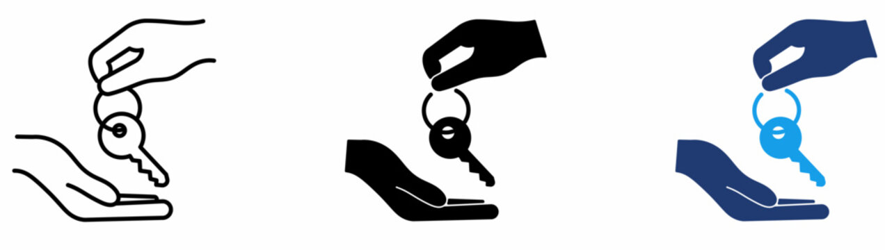 Real Estate House Key Handover Icon Collections.