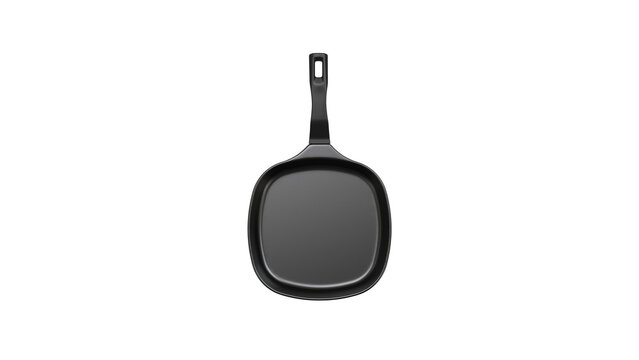 Black Cast Iron Fry Pan isolated on a transparent background