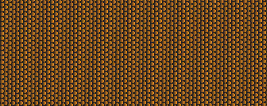 Brown and orange geometric hexagon seamless pattern abstract honeycomb background