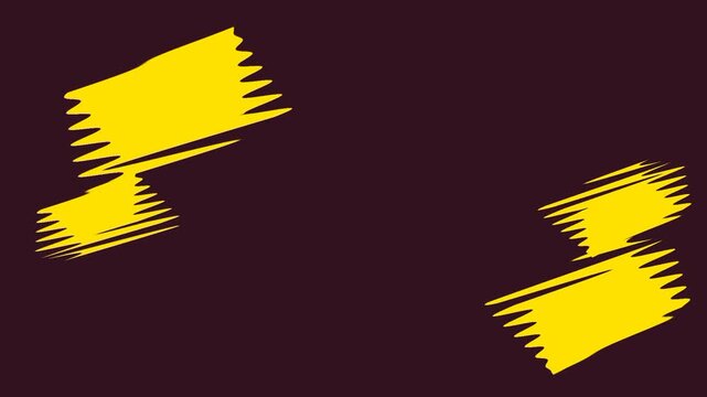 Abstract animated brush strokes with bold yellow shapes on a dark red background. Smooth motion and dynamic composition create a modern and energetic visual, perfect for video backgrounds, motion grap