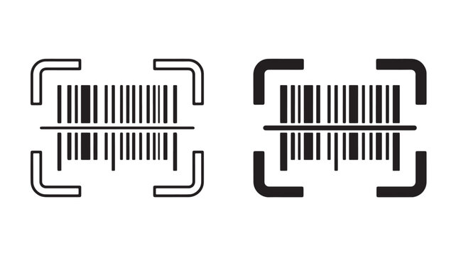 Barcode Scanner Icons Set For Product Identification And Inventory Management Concepts