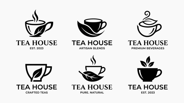 Tea House Logo Design Elements.