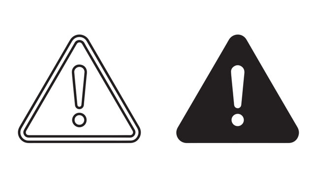 Warning Signs Icons With Exclamation Marks For Caution Concepts