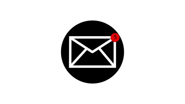 New Message Alert Icon on Mobile Phone Screen, Digital Email Notification Concept.