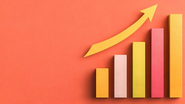 business graph with arrow