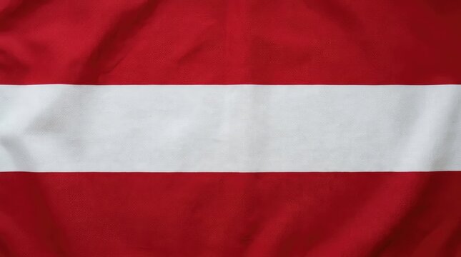Waving Red and White Austrian Flag As Fabric Background