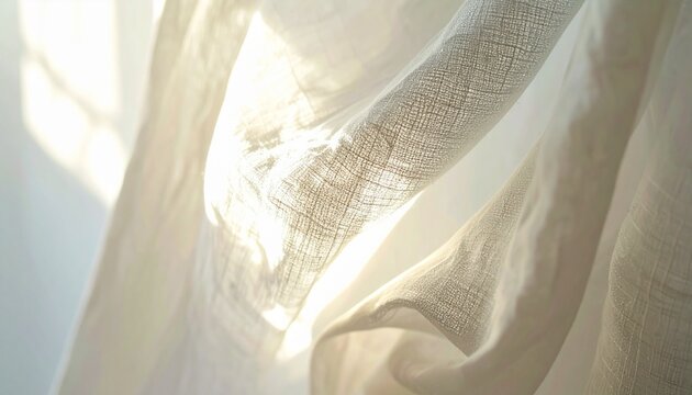 Silk fabric close-up texture with backlit transmitted light showing delicate weave and transparency