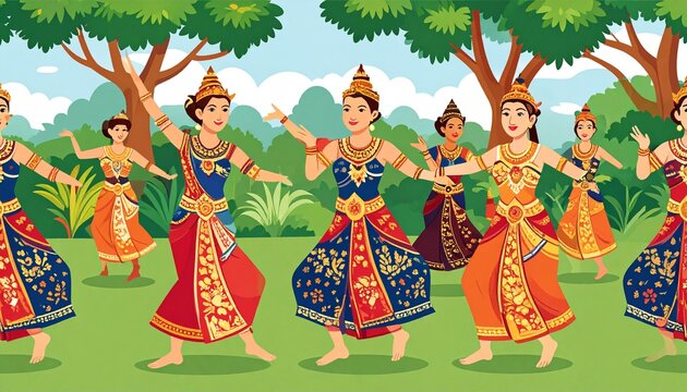 group of people dancing on the stage, batik bali, tari kecak bali