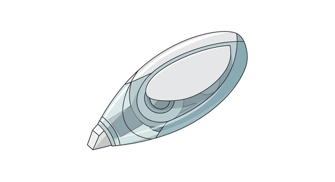 Correction tape dispenser with transparent background and white tip