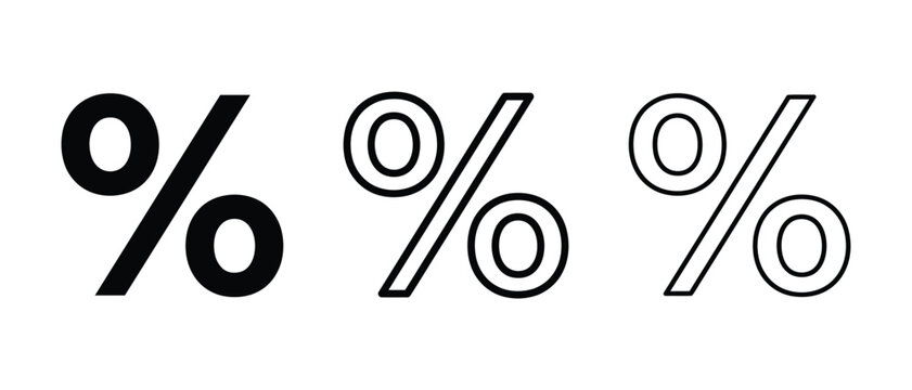 Percent sign symbols in black and white Vector