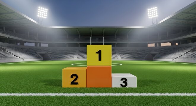 Sports Stadium Podium Championship 1st 2nd 3rd Award Ceremony