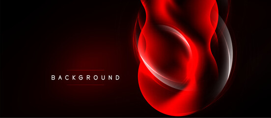 Naklejka premium Abstract red glow, dynamic lines, dark background. Modern design element, suitable for digital projects, presentations.
