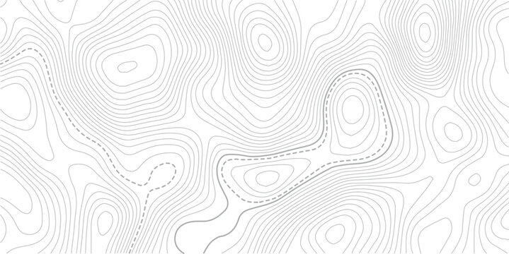 Abstract lines background. Contour maps. Topo contour map on white background.The concept of a conditional geography scheme and the terrain path. Ultra wide. Map vector terrain Illustration.