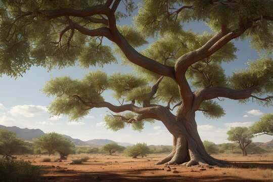 Serene marula tree with lush leave