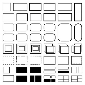 Collection of various blank shapes and frames for design ui.