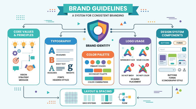 Infographic design elements and branding.