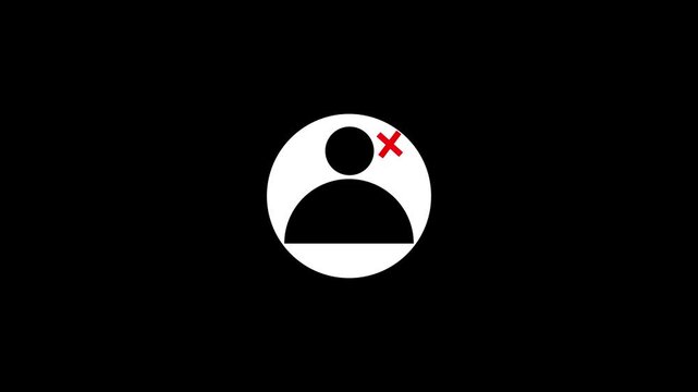 glow Man icon on black background. man profile icon animation.