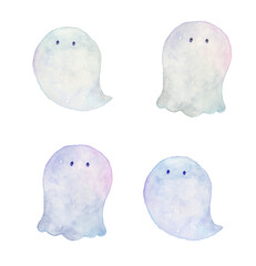 水彩で描いたお化けのイラスト © ume