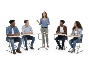 Fototapeta premium Professional Woman Leading Team Meeting In Modern Office