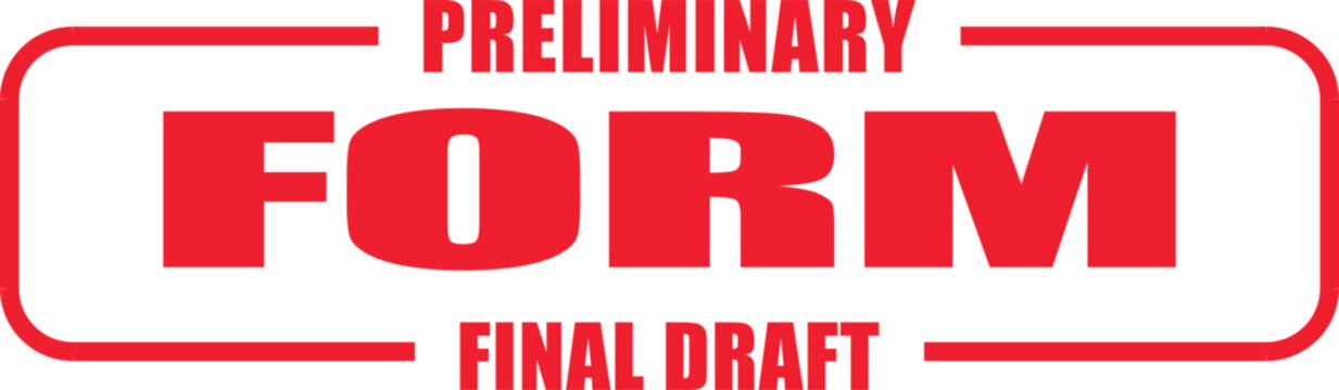 Preliminary form draft document on a white surface