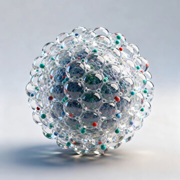 High-quality 3D rendering of the hepatitis B virus, with clear Dane particle structure.